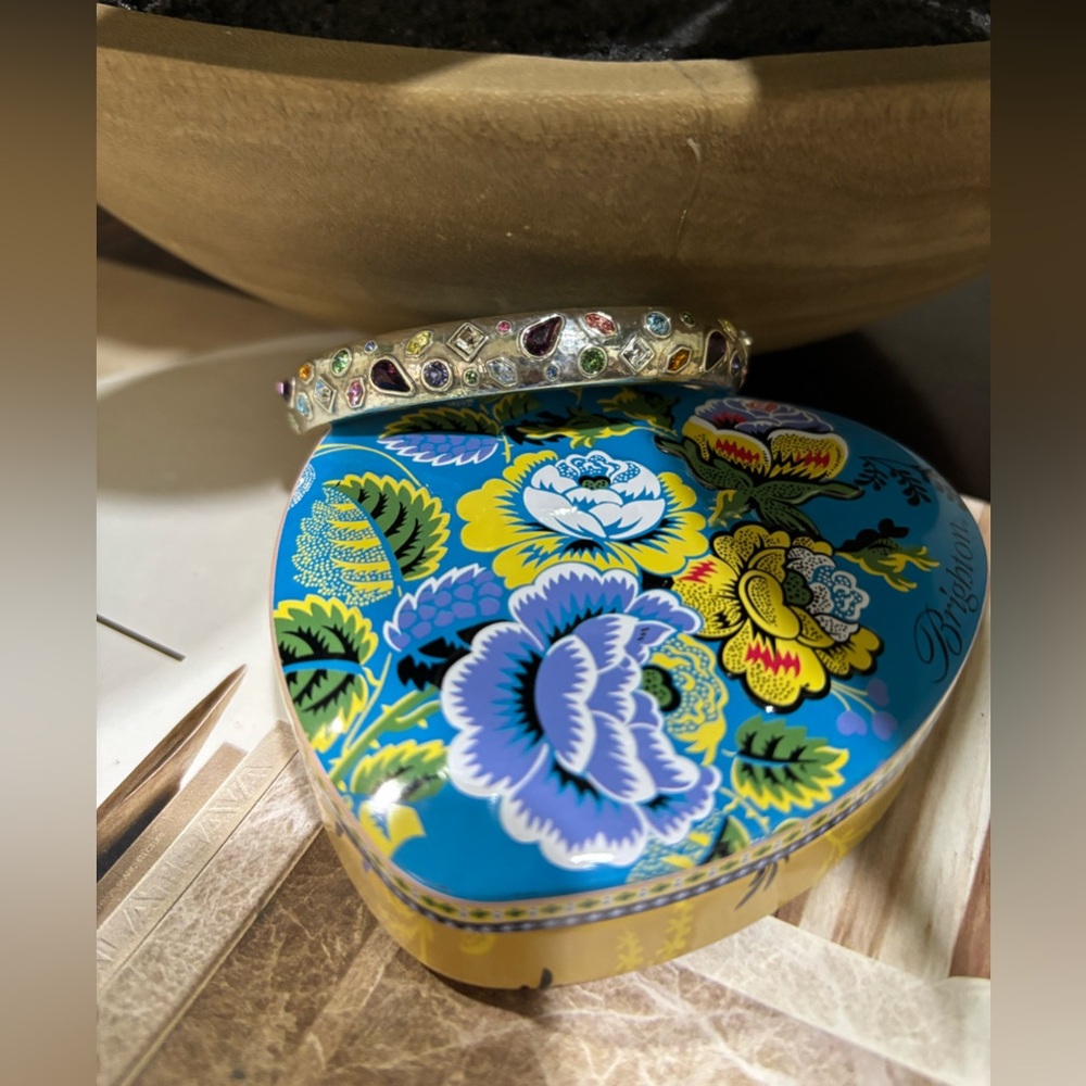 Brighton Silver tone Multicolor Gemstone Bangle Bracelet